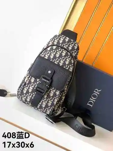 Bolso de pecho exclusivo para hombre DIOR hecho de material de lona importado, bolsa de regalo con e