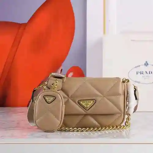 Bolso de cadena PRADA hecho de material de lona importado, bolsa de regalo de entrega de alta calida