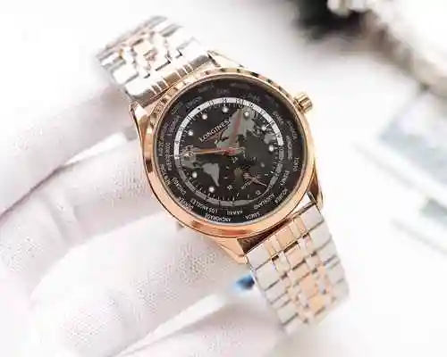 Reloj Longines para hombre con movimiento mecánico original totalmente automático, caja de acero de 