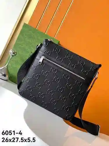 Bolso bandolera exclusivo para hombre GUCCI hecho de material de lona importado, bolsa de regalo con