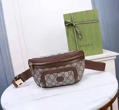 Riñonera GUCCI hecha de material de lona importado, bolsa de regalo de entrega de alta calidad, tama