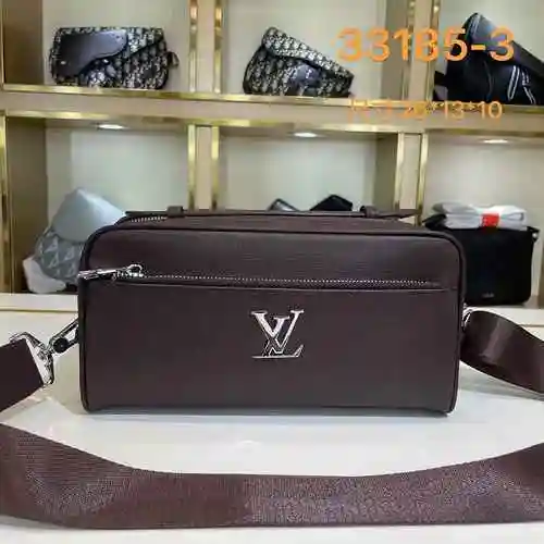 Bolso cruzado exclusivo para hombre LV hecho de material de lona importado, bolsa de regalo con entr