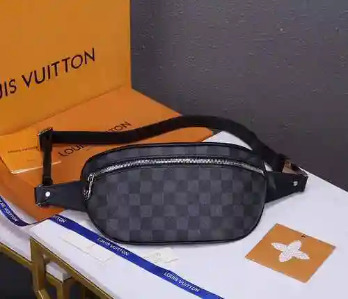 Riñonera exclusiva para hombre LV hecha de material de lona importado, bolsa de regalo de entrega de