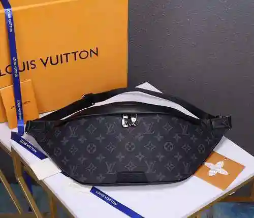 Riñonera exclusiva para hombre LV hecha de material de lona importado, bolsa de regalo de entrega de