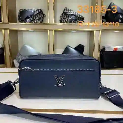 Bolso cruzado exclusivo para hombre LV hecho de material de lona importado, bolsa de regalo con entr