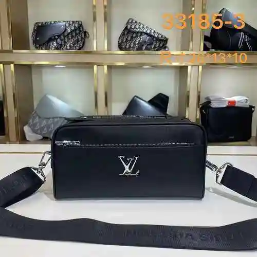 Bolso cruzado exclusivo para hombre LV hecho de material de lona importado, bolsa de regalo de entre