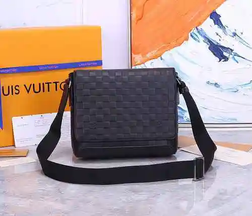 Bolso cruzado exclusivo para hombre LV hecho de material de lona importado, bolsa de regalo de entre