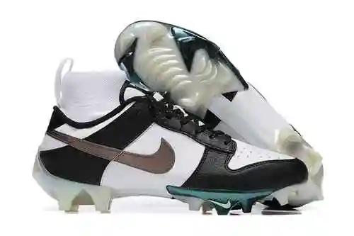 Arrival) Nike New All Knitted Shock Absorbing, Anti slip, and Durable Rugby Shoes Black and White NI