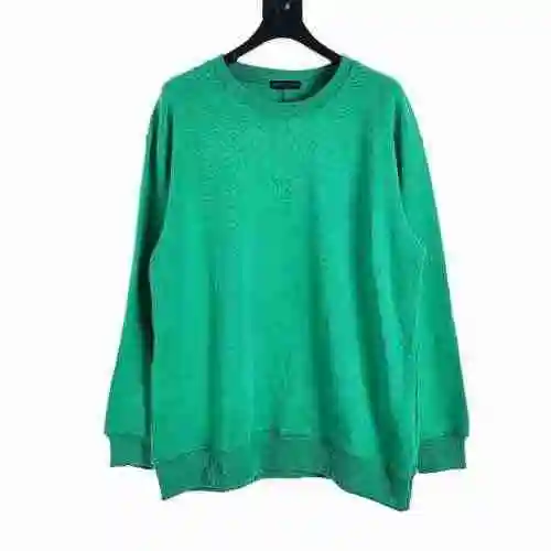 Simple Old Flower Embossed Letter Round Neck Sweater