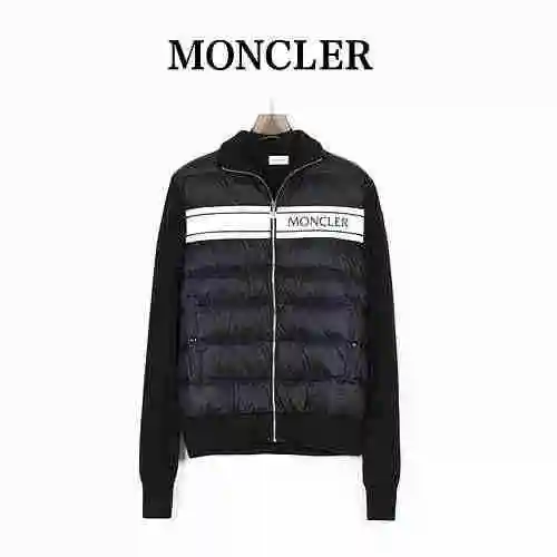 MC/Masked 23SS Zipper Padded Cardigan Knitted Splice Coat