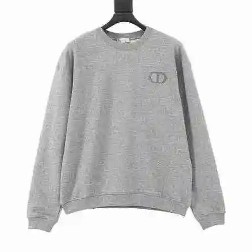 CD Classic Color Matching CD Letter Embroidered Logo Round Neck Sweater