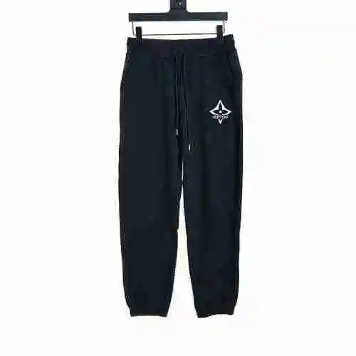 Cross flower embroidered pants