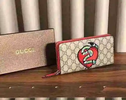 Cartera con clip largo dedicada para hombre GUCCI hecha de piel de vaca original importada Bolsa de 