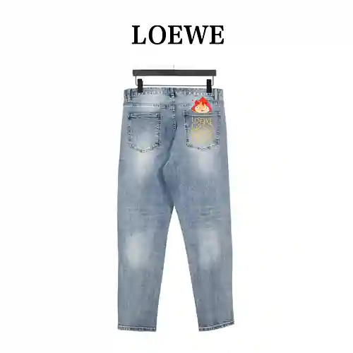 LOE * WE/Luo Yiwei Back Flame Embroidered LOGO Jeans