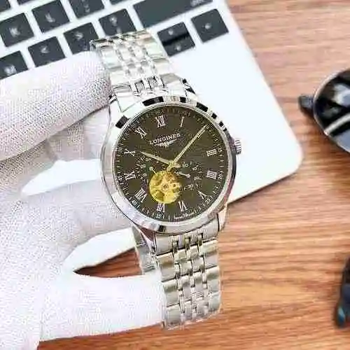 Reloj Longines para hombre con movimiento mecánico original totalmente automático, caja de acero de 