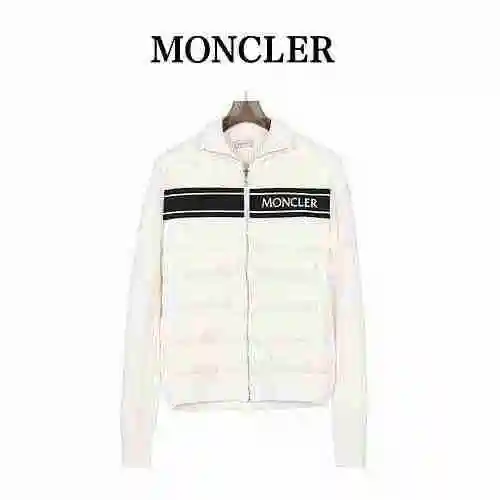MC/Masked 23SS Zipper Padded Cardigan Knitted Splice Coat