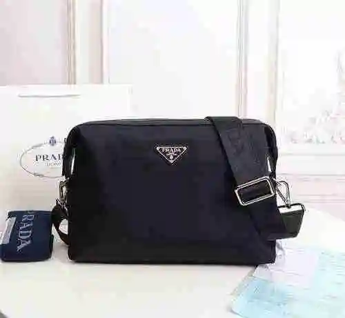 Bolso bandolera exclusivo para hombre PRADA hecho de material de lona importado, bolsa de regalo de 