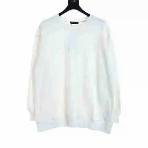 Simple Old Flower Embossed Letter Round Neck Sweater