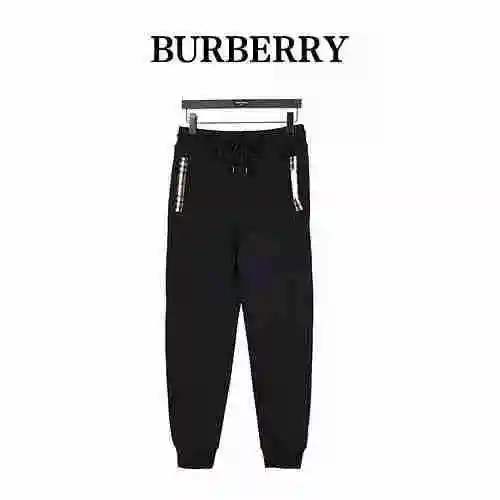 BBR/Burberry Classic Side Plaid Panel Embroidered Loop LOGO Pants