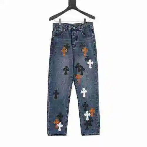 CH Classic Leather Cross Denim Pants