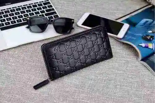 Cartera con clip largo dedicada para hombre GUCCI hecha de piel de vaca original importada Bolsa de 