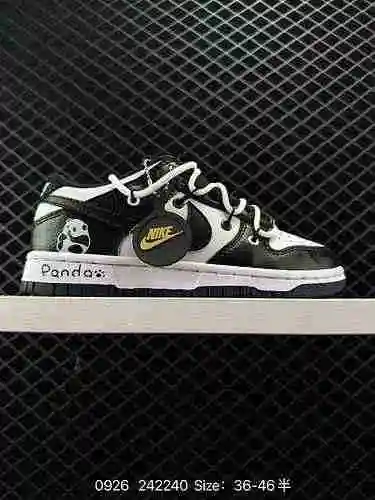 2 zapatillas Nike SB Dunk Low Hemp Strap Panda blanco y negro DD39- Talla: 36 36 37. 38 38 39 4 4 4 