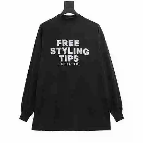 BLCG 23SS Show Free Style Phone Number Large Long Sleeve T-shirt