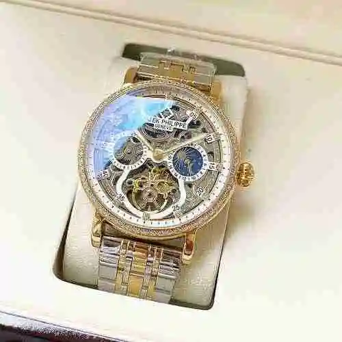 Reloj Patek Philippe para hombre combinado con movimiento mecánico original completamente automático