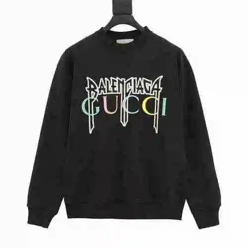 Blcg x G family co branded embroidered logo printed round neck sweater