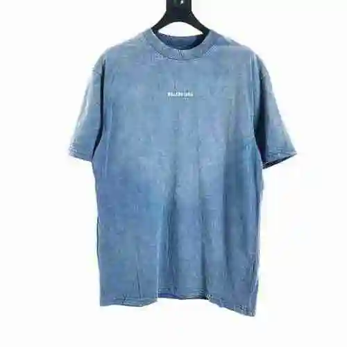 BLCG 23SS Popular Heavy Industry Tie Dye Fried Snow Wash Embroidery Logo Short Sleeve T-shirt