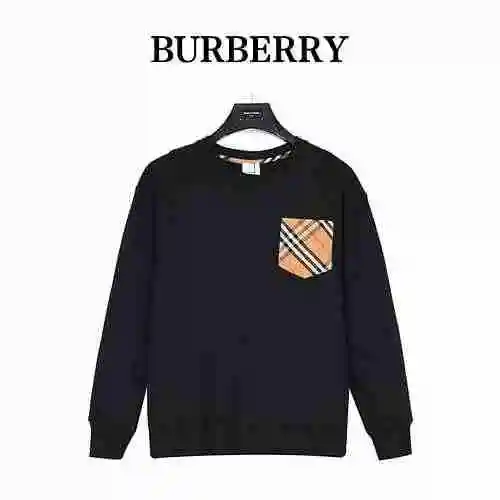 BBR Burberry Classic Sleeve Panel Pocket Plaid Couple Round Neck Sweater