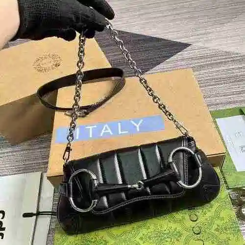 El bolso de hombro GUCCI adopta cuero original importado de alto nivel y una versión réplica de alta