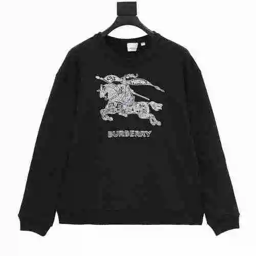 BBR White Knight Embroidered Round Neck Sweater