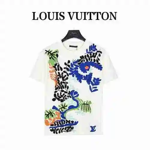 LV/Louis Vuitton Embroidered Cotton T-shirt