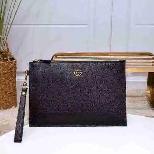 El bolso exclusivo para hombre GUCCI está hecho de piel de vaca original importada, bolsa de regalo 
