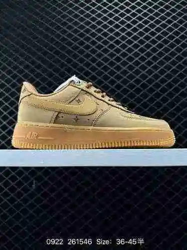 23 Calzado de críquet informal de caña baja Air Force One con la marca Nike Air Force Low AF Wheat L