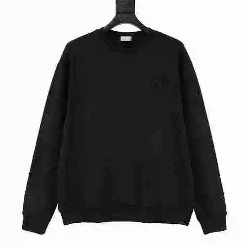 CD Classic Color Matching CD Letter Embroidered Logo Round Neck Sweater
