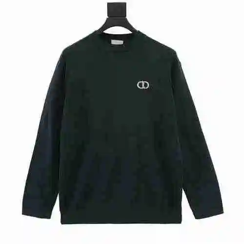 CD minimalist CD embroidered round neck sweater