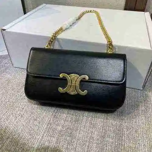 La bolsa para axilas con cadena CEL Celine está hecha de cuero original importado de primer nivel y 
