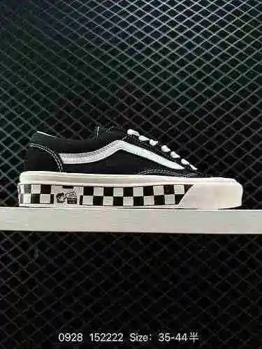 Vans Vans Vault Og Estilo 36 Tablero de ajedrez en blanco y negro Derecha Zhilong Small Head Series 