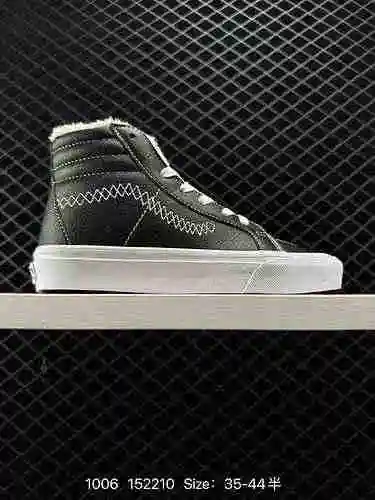 Oferta especial Vans Vans Edición coreana Bordado Cuero clásico Terciopelo negro Zapatos para hombre