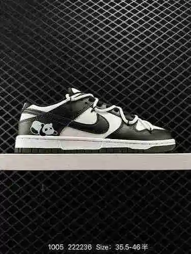 8 Zapatillas Nike SB Dunk Low Hemp Strap Panda blanco y negro DD39- Talla: 36 36 37. 38 38 39 4 4 4 