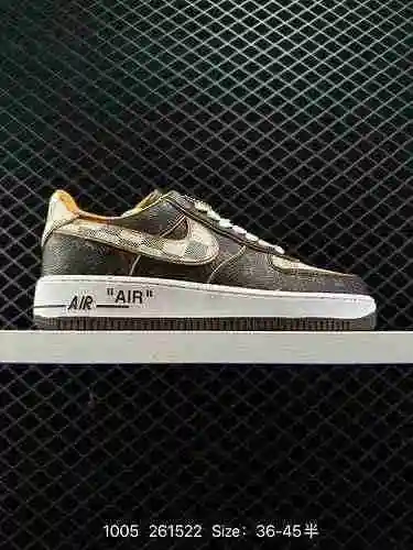 Louis Vuitton x Nike Air Force&# x27; 7 LV8 Nike x LV Air Force One La mezclilla azul estampada 