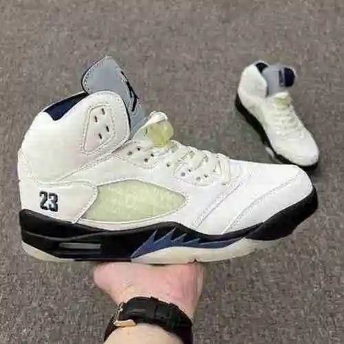 Air Jordan 5 Retro" Polvo de fotones " High Bang Slow Shooting Azul AJ5 Jordan Dan 5th Gen