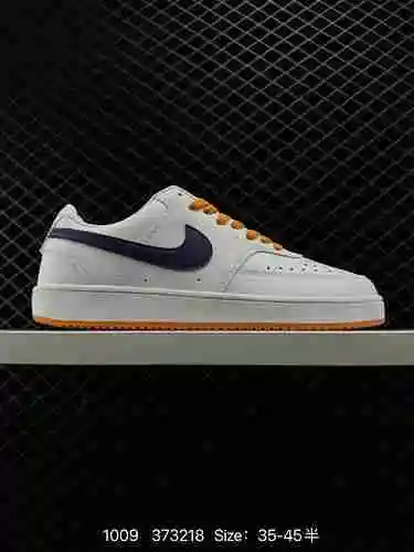 9 Nike Court Vision Low College Visual Series Zapatos deportivos casuales de cuero para tabla Número