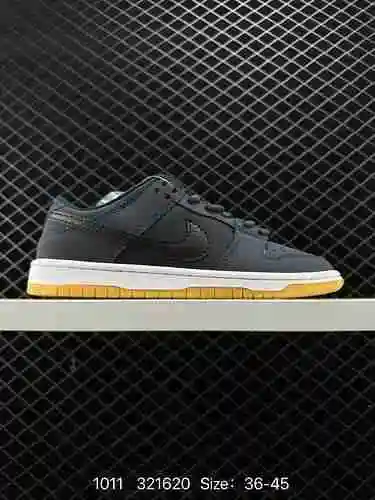 Nk SB Dunk Low Pro Negro Azul Raw Rubber Dunk Series Zapato de skate deportivo informal de caña baja
