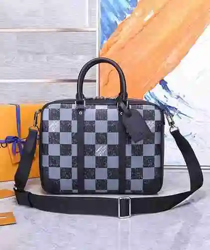 Maletín especial LV para hombre hecho de piel de vaca Original importada, bolsa de regalo de alta ca
