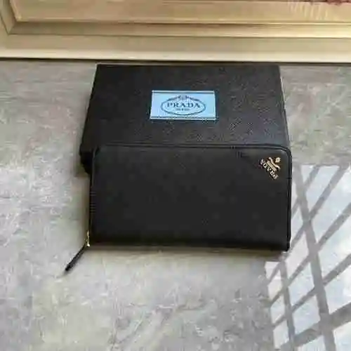 Cartera con clip largo dedicada para hombre PRADA hecha de piel de vaca original importada Bolsa de 