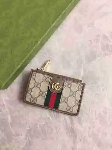GUCCI Card Bag Zero Wallet hecha de piel de vaca Original importada, entrega de alta calidad, bolsa 