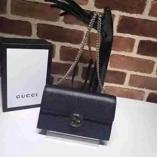 El bolso de cadena GUCCI adopta una bolsa de regalo de entrega de alta calidad de piel de vaca origi